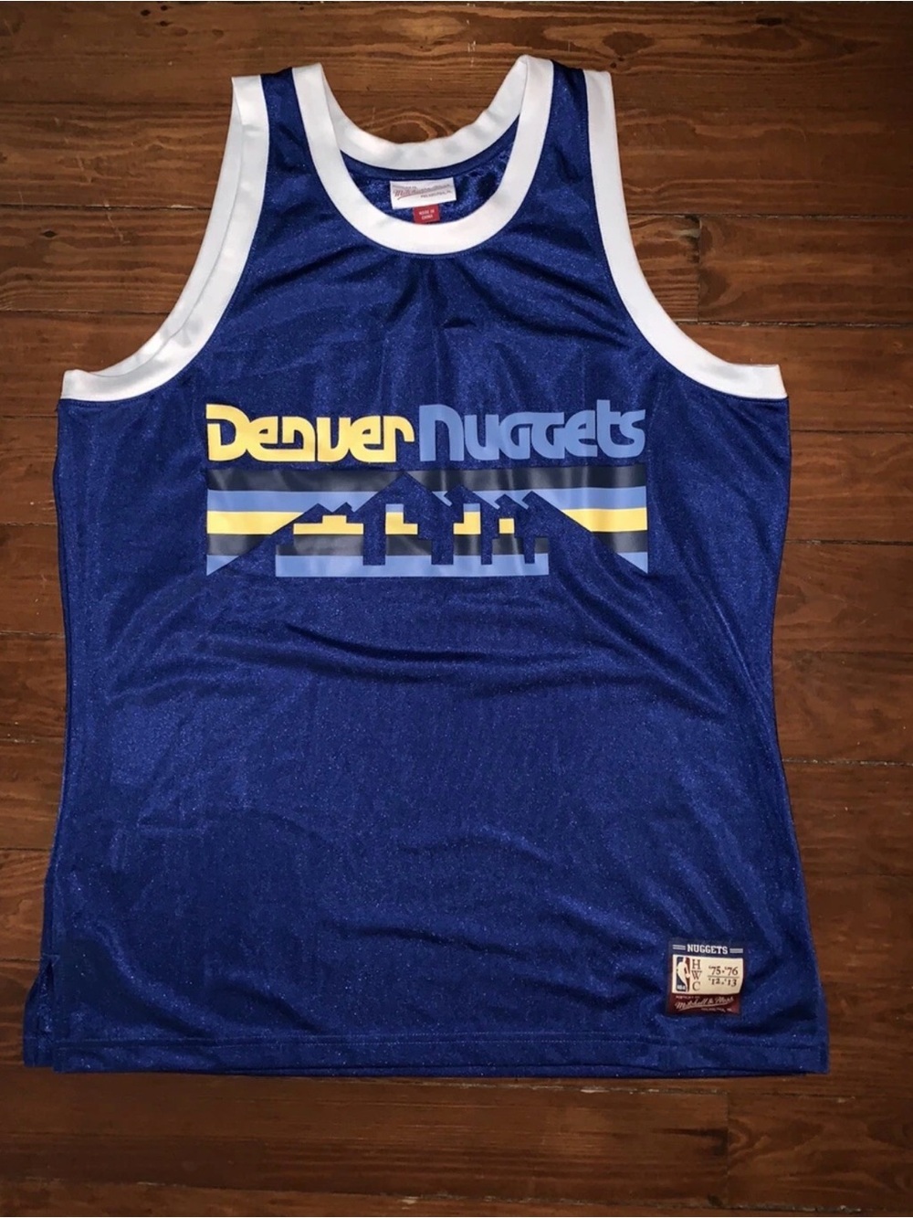 Denver Nuggets Mitchell & Ness Hardwood Classics Team Heritage Jersey Size L
